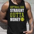 Fathers Day Softball Dad Straight Outta Money Unisex Tank Top Gifts for Him