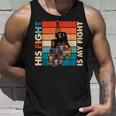 His Fight Is My Fight Boxing Glove Vintage Autism Awareness Tank Top Gifts for Him
