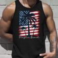 Flagler Beach Patriotic American Flag Palm Trees Unisex Tank Top Gifts for Him