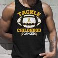Football Tackle Childhood Cancer Retro Awareness Tank Top Gifts for Him