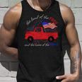 Fourth Of July Patriotic Classic Pickup Truck American Flag Tank Top Gifts for Him