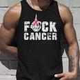 Fuck Cancer Skeleton Middle Breast Cancer Warrior Octocber Tank Top Gifts for Him