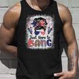 Funny 4Th Of July Just Here To Bang Messy Bun American Flag Unisex Tank Top Gifts for Him
