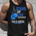 Funny Boxing Child Abuse Prevention Awareness Boxing Gloves Blue Ribbon Unisex Tank Top Gifts for Him