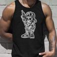 Funny Cartoon Character Badass With A Gun Gangster Chicano Unisex Tank Top Gifts for Him