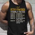 Funny Electrician Hourly Rates Lineman Men Electrician Dad Unisex Tank Top Gifts for Him