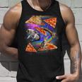 Funny Galaxy Cat In Space Cat Riding Pizza Unisex Tank Top Gifts for Him