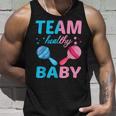 Funny Gender Reveal Of Team Healthy Baby Party Supplies Unisex Tank Top Gifts for Him