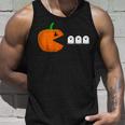 Halloween Pumpkin Eating Ghost Gamer Humor Novelty Tank Top Gifts for Him