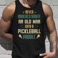 Funny Pickleball Player Never Underestimate An Old Man Unisex Tank Top Gifts for Him