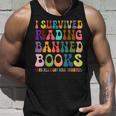 Funny Retro I Survived Reading Banned Books And Got Smarter Unisex Tank Top Gifts for Him