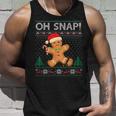 Gingerbread Man Cookie Ugly Sweater Oh Snap Christmas Tank Top Gifts for Him