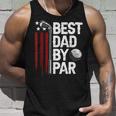 Golf Best Dad By Par Daddy Golfer American Flag Fathers Day Unisex Tank Top Gifts for Him