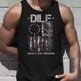 Gun American Flag Dilf - Damn I Love Firearms Unisex Tank Top Gifts for Him