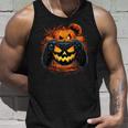 Halloween Jack O Lantern Pumpkin Face Gamer Gaming Tank Top Gifts for Him