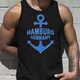 Hamburg Germany Port City Blue Anchor Design Unisex Tank Top Gifts for Him