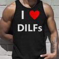 I Heart Love Dilfs Adult Sex Lover Hot Dad Hunter Tank Top Gifts for Him