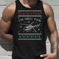 Helicopter Ugly Christmas Sweater Heli Pilot Tank Top Gifts for Him