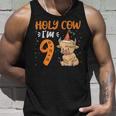 Holy Cow Im 9 Scottish Highland Cow Print 9Th Birthday Girl Tank Top Gifts for Him