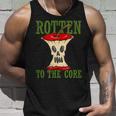 Horror Rotten To The Core Scary Skeleton Face Apple Core Scary Tank Top Gifts for Him