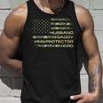 Husband Daddy Protector Hero Fathers Day Camo American Flag Unisex Tank Top Gifts for Him