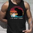 I Do What I Want Cat Funny Cat Lover Retro Cute Funny Black Unisex Tank Top Gifts for Him