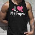 I Love My Papa Awesome Heart Dad Fathers Day Cool Kids Unisex Tank Top Gifts for Him