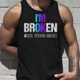 I'm Broken Wear Teal And Purple Suicide Prevention Awareness Tank Top Gifts for Him