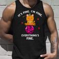 It's Fine Rpg Gamer Cat D20 Dice Fail Nerdy Geek Tank Top Gifts for Him