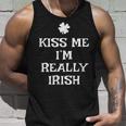 Kiss Me Im Really Irish St Patricks Day Funny Unisex Tank Top Gifts for Him