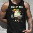 Kiss My Abs Workout Gym Unicorn Weight Lifting Unisex Tank Top Gifts for Him