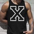 Letter X Alphabet Name Athletic Sports Monogram Outline Unisex Tank Top Gifts for Him