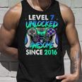 Level 7 Unlocked Awesome Since 2016 7Th Birthday Gaming Kids Unisex Tank Top Gifts for Him