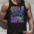 Level 8 Unlocked Awesome Since 2015 8Th Birthday Gaming Kids Tank Top Gifts for Him