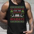 Librarian Ugly Christmas Book Lover Ugly Xmas Sweater Tank Top Gifts for Him