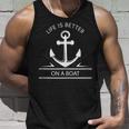 Life Is Better On A Boat Anchor Sailing Quote Captain Crew Tank Top Gifts for Him