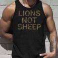 Lions Not Sheep Natural Brush Camo Graphic Unisex Tank Top Gifts for Him