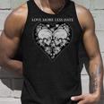 Love More Less Hate Skull Printed Cute Graphic Unisex Tank Top Gifts for Him
