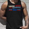 Loves Jesus And America Too Patriotic 4Th Of July Christian Unisex Tank Top Gifts for Him