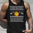 Merry Christmas And A Blessed Yule Ugly Christmas Sweaters Tank Top Gifts for Him