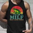 Milf-Man I Love Frogs Saying Frog-Amphibian Lovers Tank Top Gifts for Him