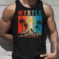 Myrtle Beach Vintage Summer Vacation Palm Trees Sunset Unisex Tank Top Gifts for Him