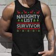 Naughty List Survivor Ugly Christmas Sweater Tank Top Gifts for Him