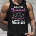 Never Underestimate A Woman With A Masters Degree Graduate Unisex Tank Top Gifts for Him