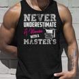 Never Underestimate A Woman With A Masters Degree Graduation Unisex Tank Top Gifts for Him