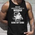 Never Underestimate A Woman With A Side By Side Unisex Tank Top Gifts for Him