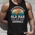 Never Underestimate An Old Man At Cornhole Fathers Day Unisex Tank Top Gifts for Him