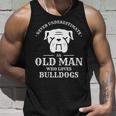 Never Underestimate An Old Man Who Loves Bulldogs Dog Lover Unisex Tank Top Gifts for Him