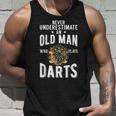 Never Underestimate An Old Man Who Plays Darts Player Unisex Tank Top Gifts for Him