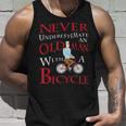Never Underestimate An Old Man With A Bicycle Gift Grandpas Gift For Mens Unisex Tank Top Gifts for Him